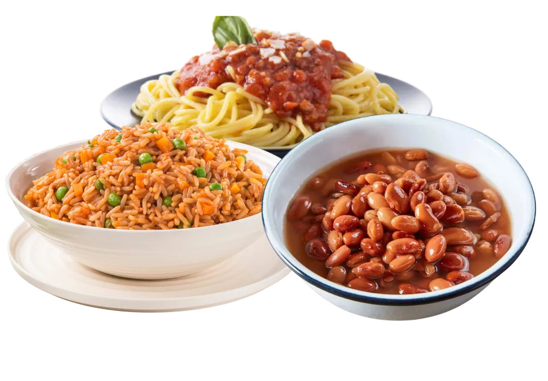 Complementos: espagueti, arroz o frijoles
